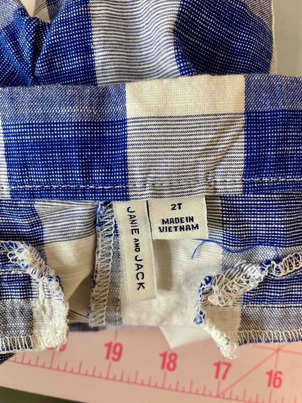 Janie and Jack Gingham Cotton Top and Short Set